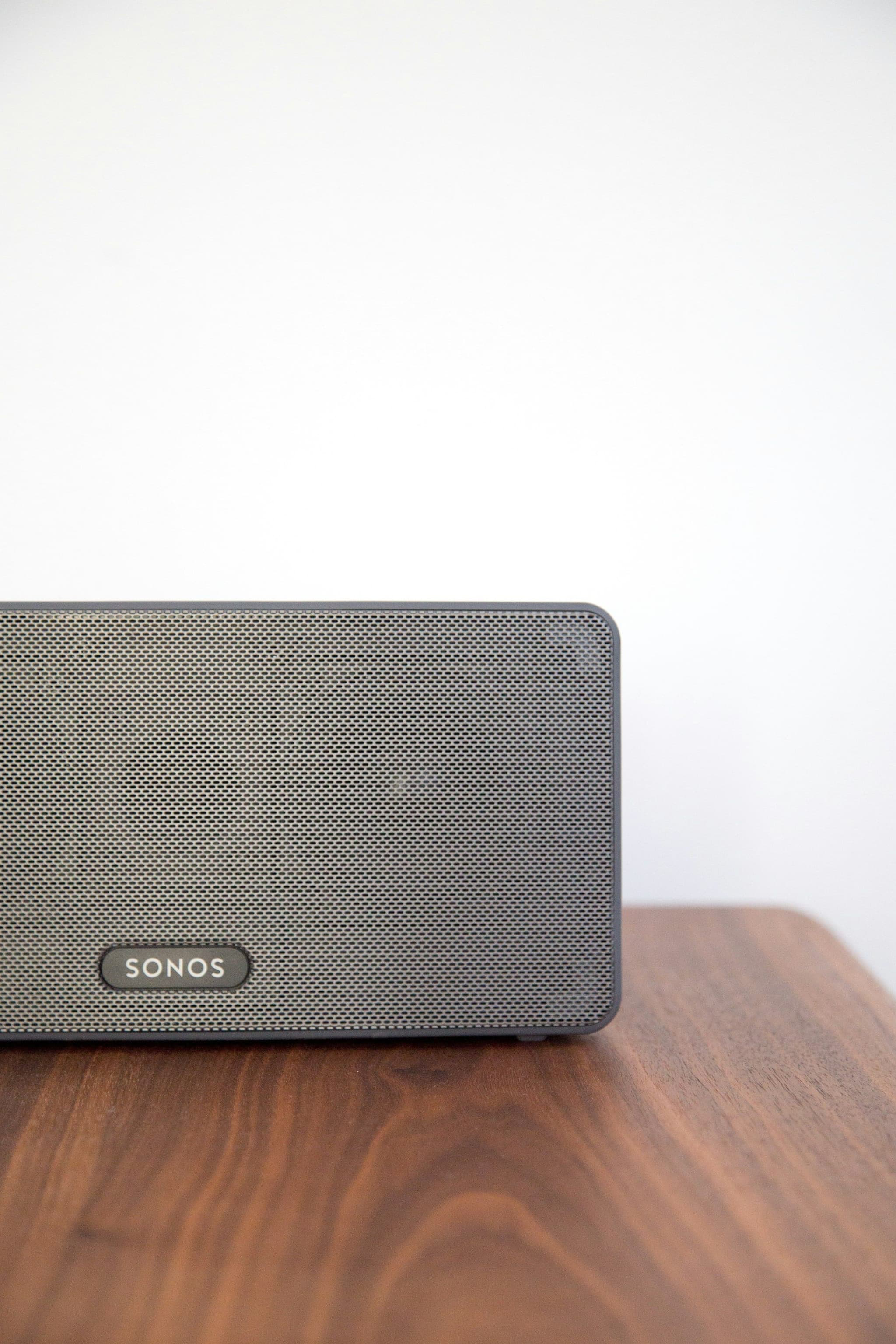Grey Sonos speaker on a table