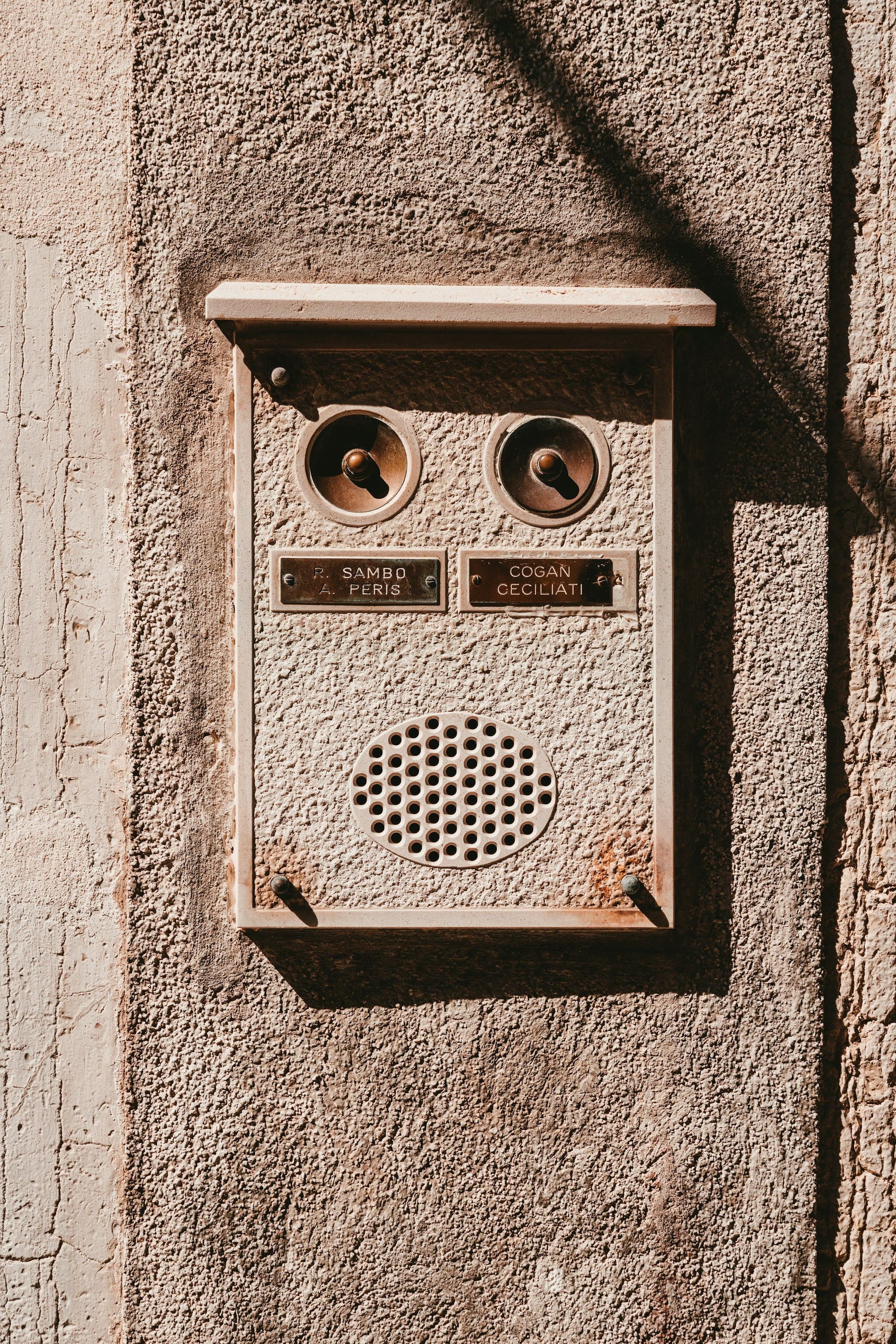 White electronic device on a wall