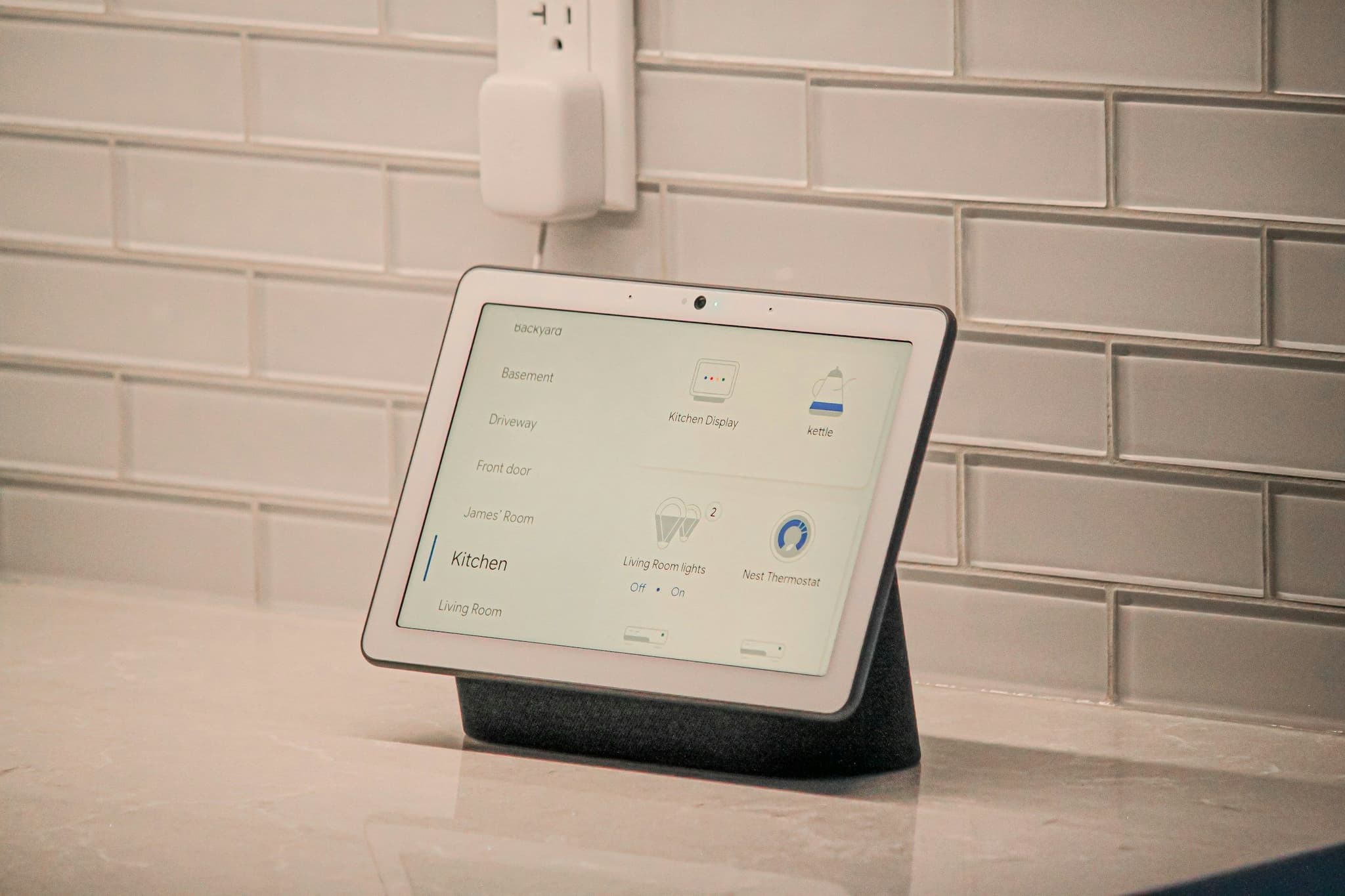 White tablet with a screen